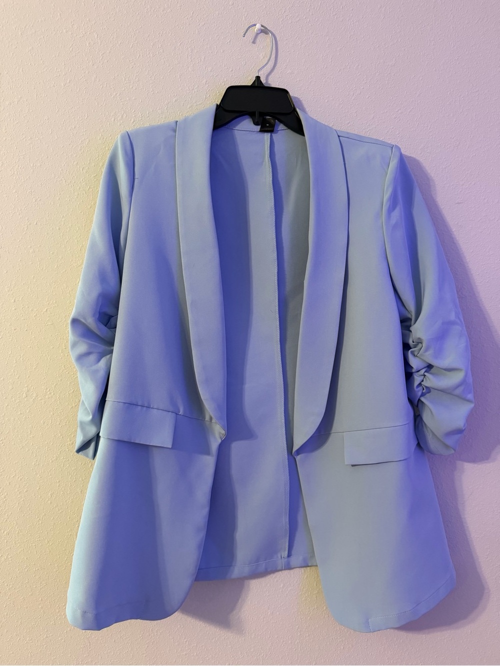 Women’s Light Blue Open Front Blazer Jacket